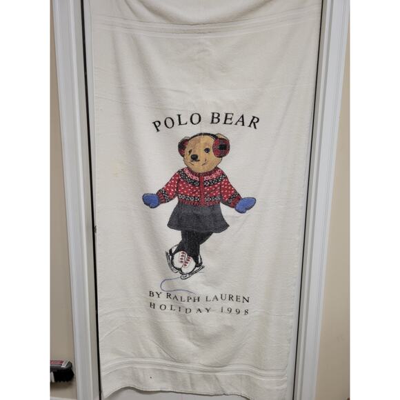 Ralph Lauren Other - Vintage Polo Bear By Ralph Lauren Bath Beach Towel Size female ice skate